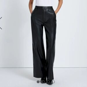 NWT 7 for all mankind faux leather wide leg pants size S